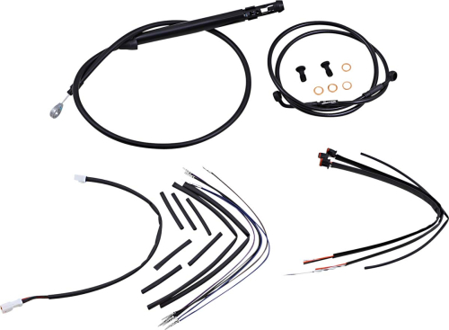 Burly Brand - Burly Brand Black Vinyl Handlebar Cable & Brake Line Kit for Jail Bars - 12in. - B30-1257