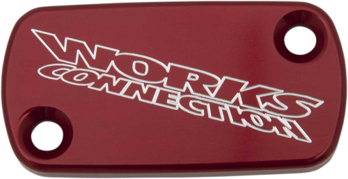 Works Connection - Works Connection Anodized Billet Aluminum Front Brake Reservoir Cover - Red - 21-006