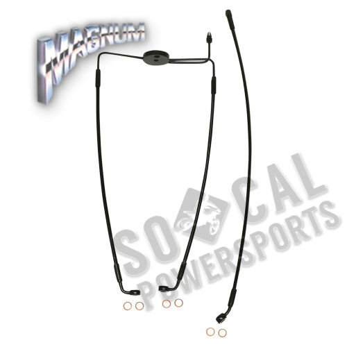 Magnum - Magnum Black Coated XR Stainless Front Brakeline Kit with Black Fittings - 27in. Total Length - SBB1310-27