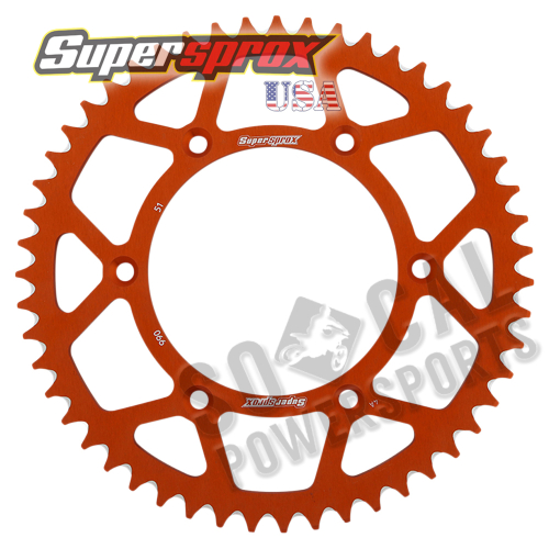 Supersprox - Supersprox Aluminum Rear Sprocket - 51T - RAL-990-51-ORG