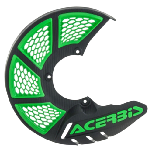 Acerbis - Acerbis X-Brake 2.0 Vented Front Disc Cover - Black/Green - 2449491043