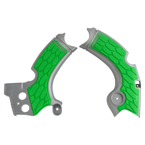 Acerbis - Acerbis X-Grip Frame Guards - Silver/Green - 2657591417