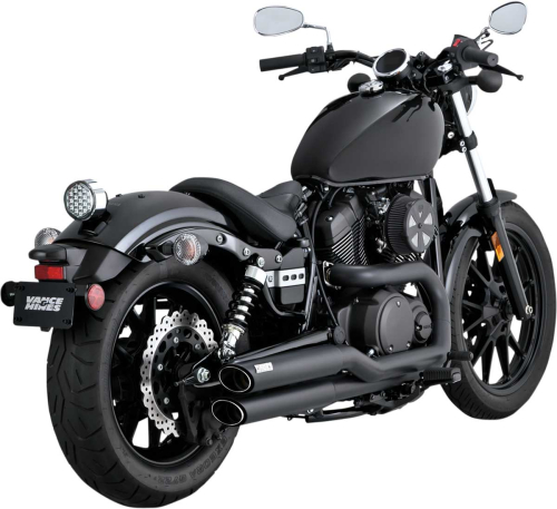 Vance & Hines - Vance & Hines Twin Slash Staggered Exhaust System - Black - 48531