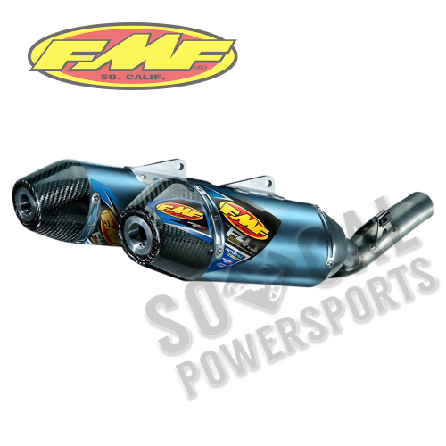 FMF Racing - FMF Racing Factory 4.1 RCT Dual Slip-On - Blue Anodized Titanium Muffler - Carbon Endcap - 041530