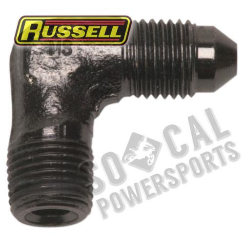 Russell - Russell Renegade Universal Adapter Fitting - 1/8in NPT - #3 Male with 90 Degree Bend - R42793B