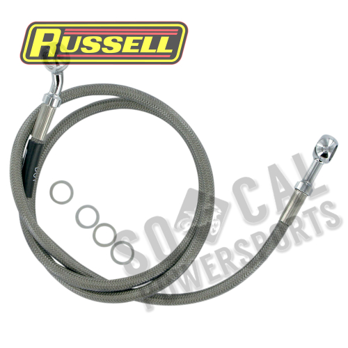 Russell - Russell Extended Length Braided Front Brake Line Kit - 54in. Length Upper - Stainless - R08948S