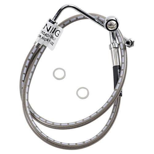 Russell - Russell Extended Length Braided Front Brake Line Kit - 29in. Length Upper - Stainless - R08986S