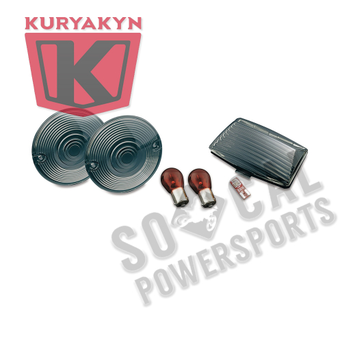 Kuryakyn - Kuryakyn Smoke Turn Signal and Fender Tip Lens and Bulb Kit - Rear - 4995
