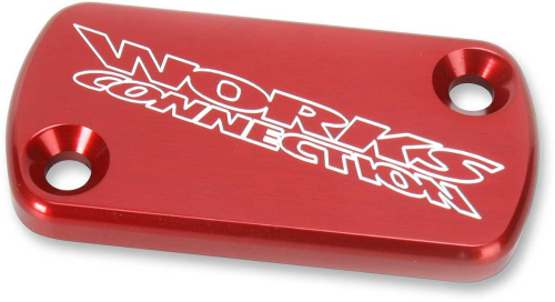 Works Connection - Works Connection Anodized Billet Aluminum Front Brake Reservoir Cover - Red - 21-015