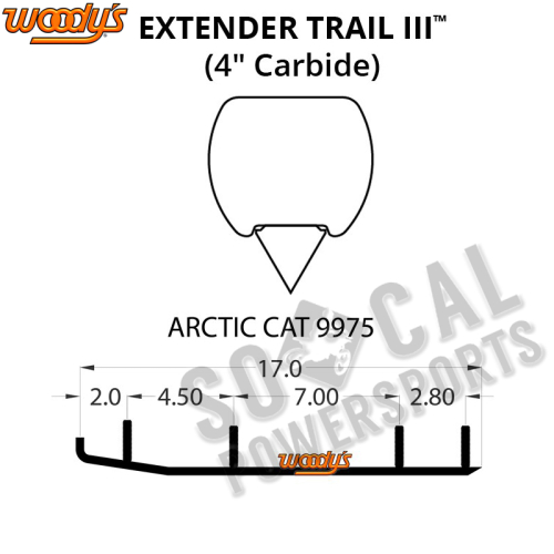 Woodys - Woodys Extender Trail III Flat-Top Carbide Runners - EAT3-9975