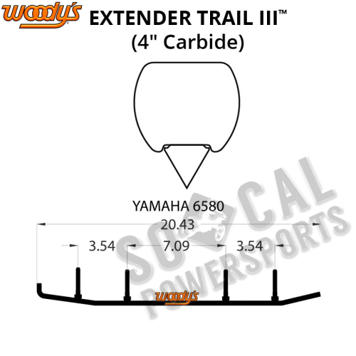 Woodys - Woodys Extender Trail III Flat-Top Carbide Runners - EYV3-6580