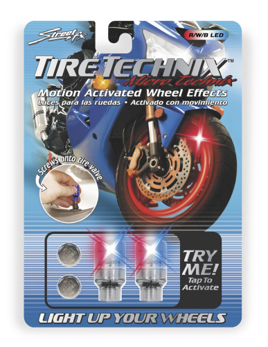 Street FX - Street FX Tire Technix Motion Activated Wheel Effects - Micro - Red/White/Blue - 1042196