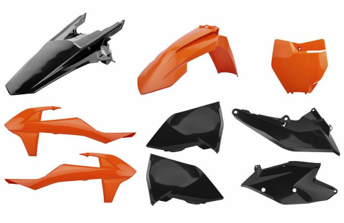 Polisport - Polisport Plastic Kit - Orange/Black - 90907