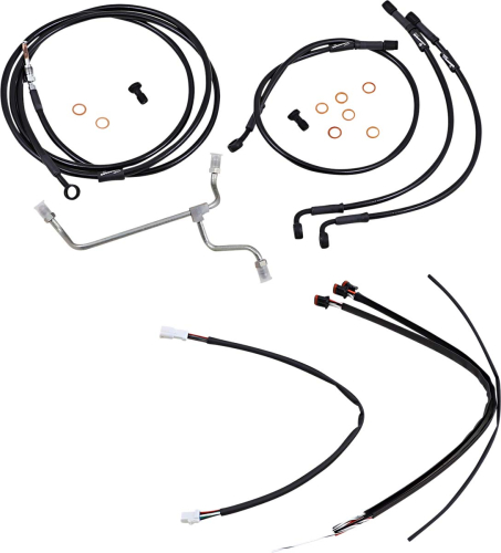 Burly Brand - Burly Brand Handlebar Cable/Line Install Kit - Black - B30-1182