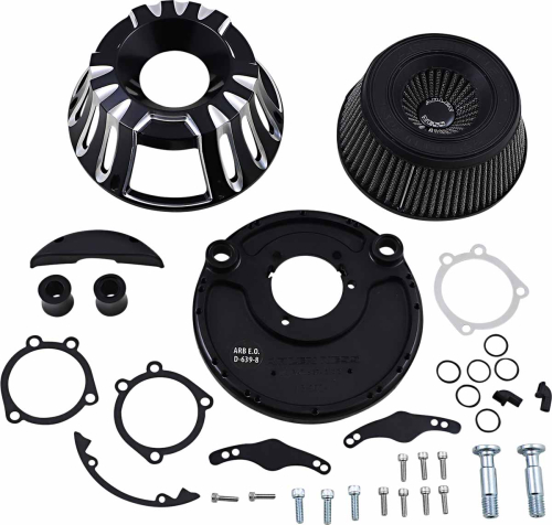 Arlen Ness - Arlen Ness Inverted Series Air Cleaner Kit - Deep Cut - Black - 18-931