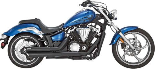 Vance & Hines - Vance & Hines Twin Slash Staggered Exhaust System - Black - 48501
