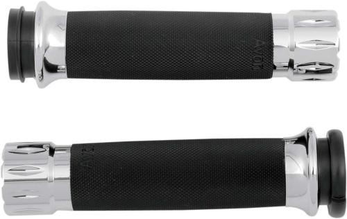 Avon Grips - Avon Grips Rival Custom Grips - Chrome - CC-85-CH-FL-RIV