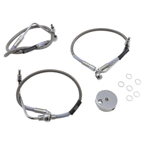 Russell - Russell Braided Front Brake Line Kit - 25in. Upper Length - Stainless - R08756DS