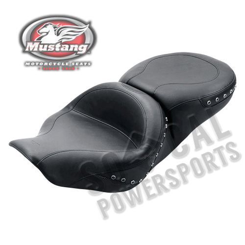 Mustang - Mustang One-Piece Wide Touring Studded Seat - Black Studs - 75577