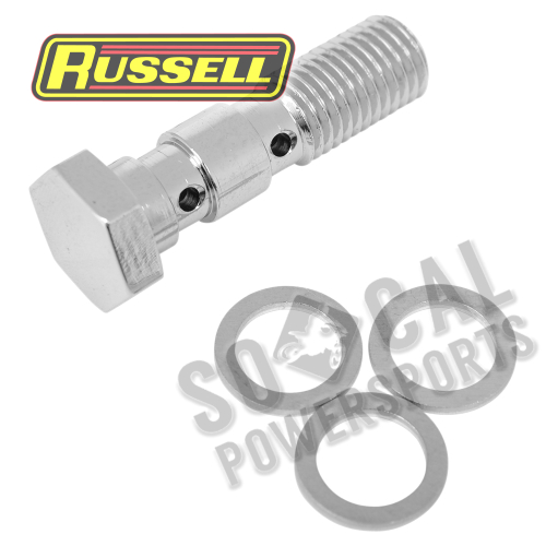 Russell - Russell Cycleflex Universal Brake Line Fitting - 10mm x 1.0 Double-Banjo Bolt - R40507