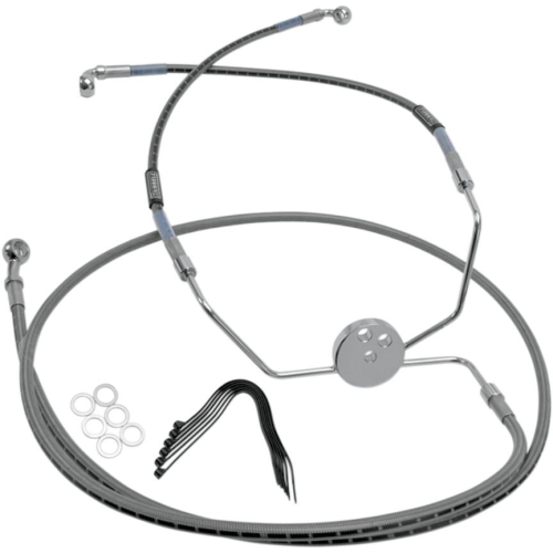 Russell - Russell Braided Front Brake Line Kit - 39in. Upper Length - Stainless - R08735DS
