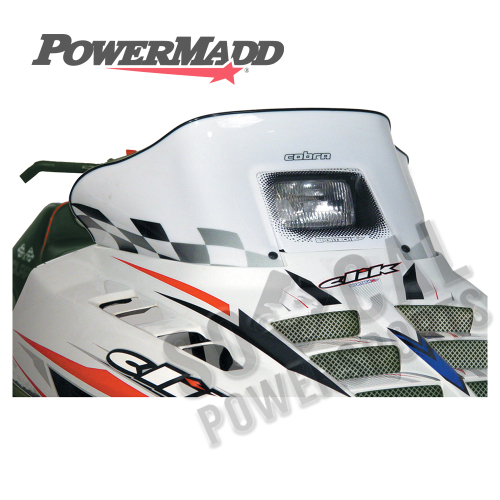 Powermadd - Powermadd Cobra Windshield - 11.5in. - White/Black Checks - 11123