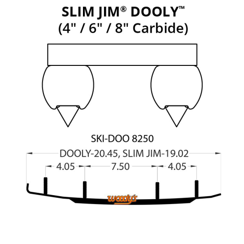 Woodys - Woodys Dooly Carbide Wear Rods - 8in. - DS8-8250