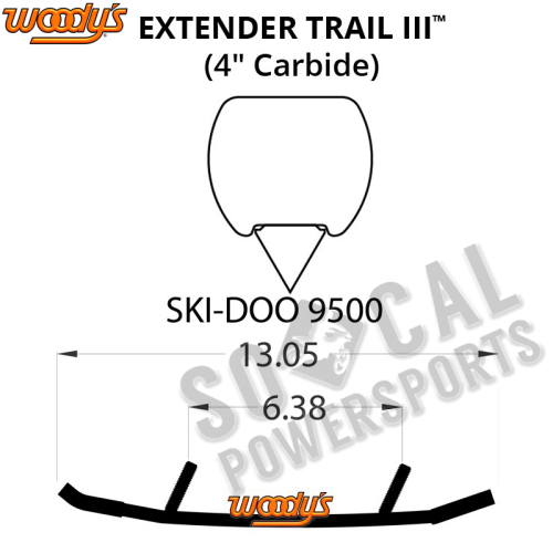 Woodys - Woodys Extender Trail III Flat-Top Carbide Runners - ESD3-9500