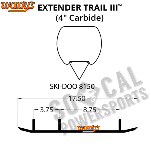 Woodys - Woodys Extender Trail III Flat-Top Carbide Runners - ESD3-8150