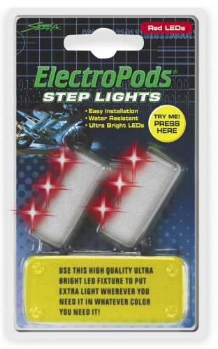 Street FX - Street FX Electropods Step Lights - Red/Chrome - 1043044