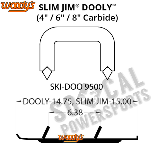Woodys - Woodys Slim Jim Dooly Performance Carbide Wear Rods - 4in. - SS4-9500