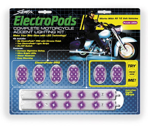 Street FX - Street FX Electropods Lightpod/Strip Kit - Purple/Chrome - 1042435