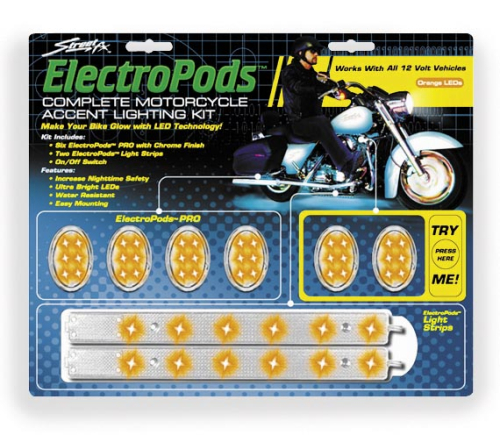 Street FX - Street FX Electropods Lightpod/Strip Kit - Orange/Chrome - 1042463