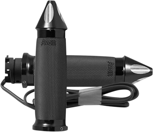 Avon Grips - Avon Grips Custom Contour Heated Grips - Spike - Black Anodized - IN-S-CC-86-S-H