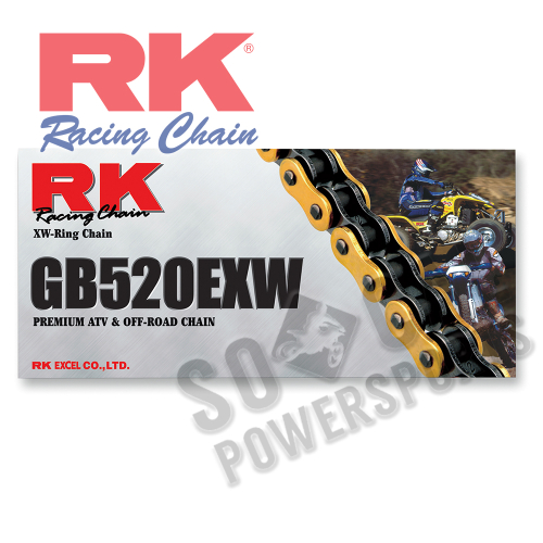 RK - RK 520 EXW Off-Road and ATV XW-Ring Chain - 110 Links - Gold - GB520EXW-110