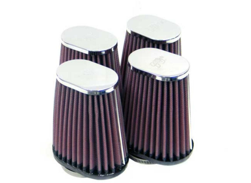 K&N Engineering - K&N Engineering Custom Clamp-On Air Filter - Oval - Chrome End Cap - RC-2774