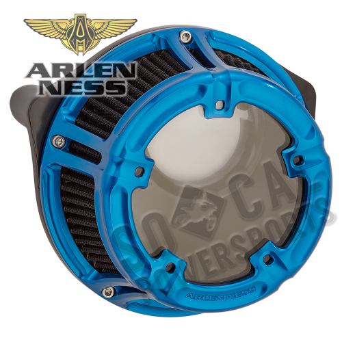 Arlen Ness - Arlen Ness Method Clear Sucker Air Cleaner Kit - Blue Anodized - 18-181