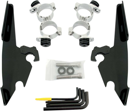 Memphis Shades - Memphis Shades Trigger-Lock Mount Kit for Fats/Slim Windshields - Black - MEB1986