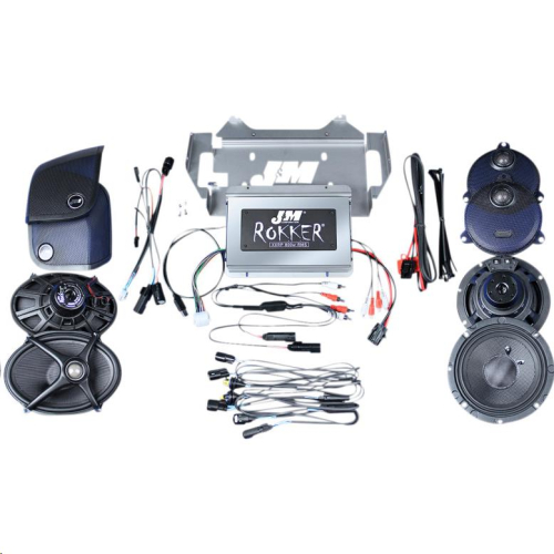 J&M - J&M Rokker 800W 4-Channel Programmable Amp/Speaker Kit - XXRK800SP414SG5