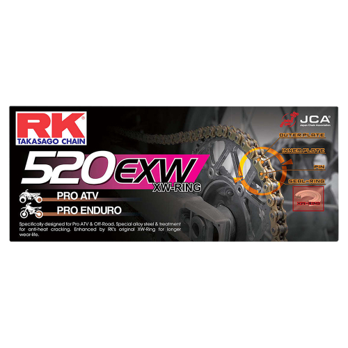 RK - RK 520 EXW Off-Road and ATV XW-Ring Chain - 120 Links - Natural - 520EXW-120