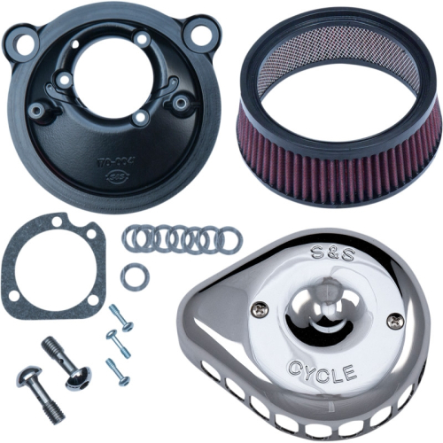 S&S Cycle - S&S Cycle Mini Teardrop Stealth Air Cleaner Kit - Chrome - 170-0439C