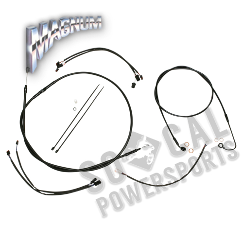 Magnum - Magnum Black Vinyl XR Handlebar Installation Kit with Black Fittings for 12-14in. Ape - 486791