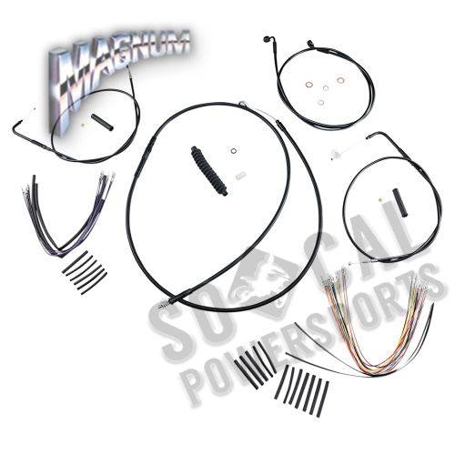 Magnum - Magnum Black Vinyl XR Handlebar Installation Kit with Black Fittings for 12-14in. Ape - 486441
