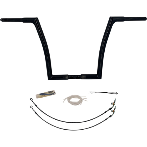 Fat Baggers, Inc. - Fat Baggers, Inc. 1-1/4in. EZ Install Handlebar Kit with Flat Top Handlebars  - Gloss Black - 709314-B