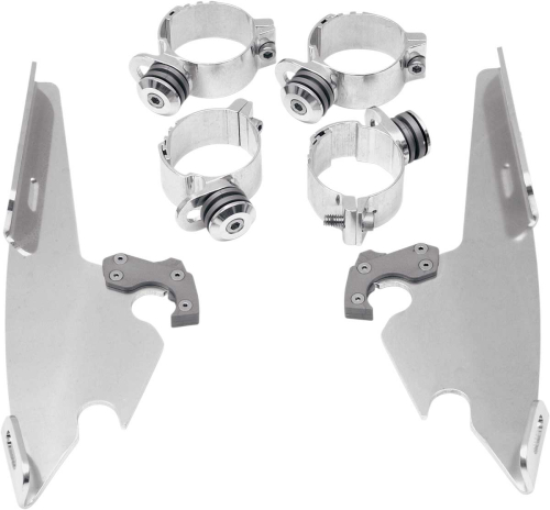 Memphis Shades - Memphis Shades Trigger-Lock Mount Kit for Batwing Fairing and Fats/Slim Windshields - Polished - MEM8976