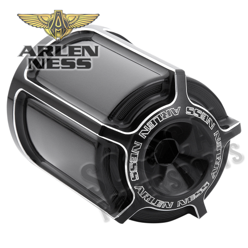 Arlen Ness - Arlen Ness Re-Usable Billet Oil Filter - Beveled - Black - 03-463