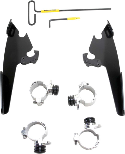 Memphis Shades - Memphis Shades Trigger-Lock Mount Kit for Fats/Slim Windshields - Black - MEB2001