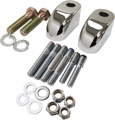 Baron Custom Accessories - Baron Custom Accessories Handlebar Riser Adapters/Extensions - Chrome - BA-7416-01