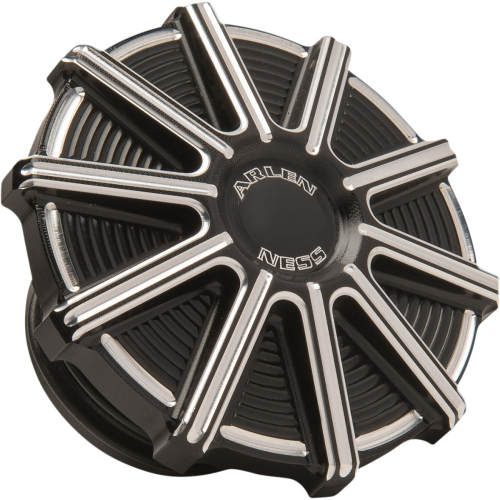 Arlen Ness - Arlen Ness Vented Gas Cap - 10-Gauge - Black Anodized with Machined Accents - 701-002