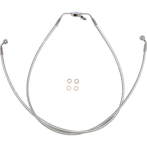 Magnum - Magnum Designer Series DOT Braided Non-ABS Lower Brake Line Aeemblies - Sterling Chromite - 37024